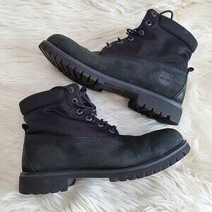 Timberland Men's Black Premium Leather Boots SZ 11